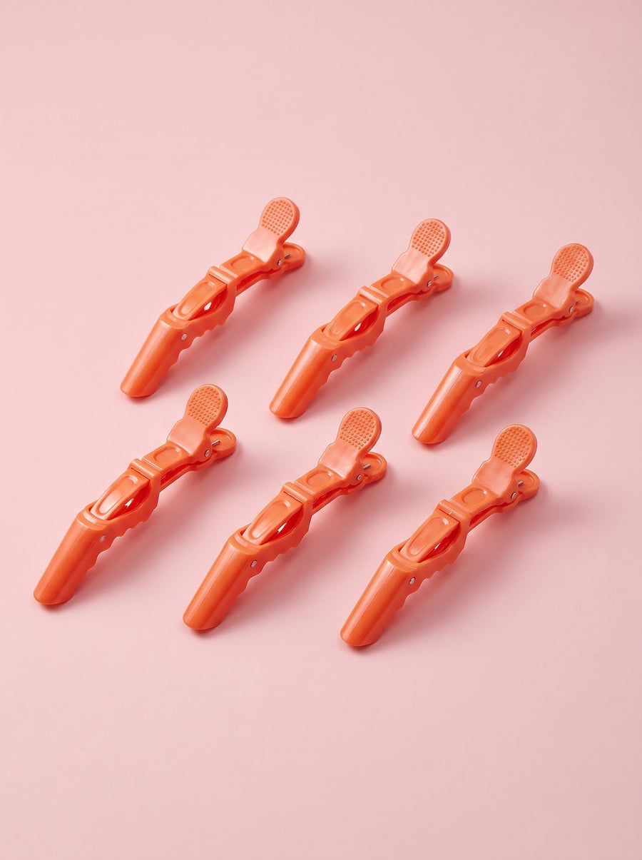 Pinzas sujetadoras para cabello naranja - Pack de 6