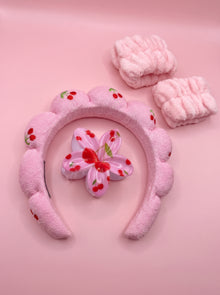 Set de Vincha y Muñequeras Spa Roja